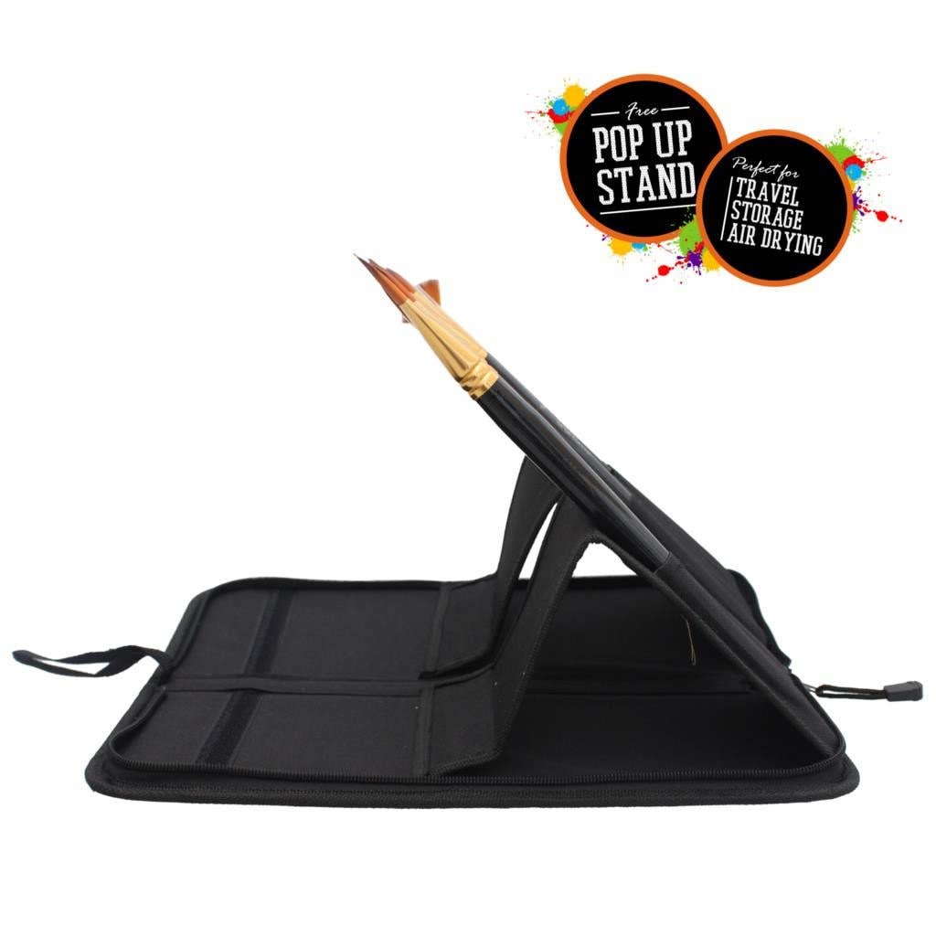 Craftamo – wholesale Paint/wax brush – Art Brushes - 15 Piece Paint Brush Set w/ Pop-Up Carry Case2