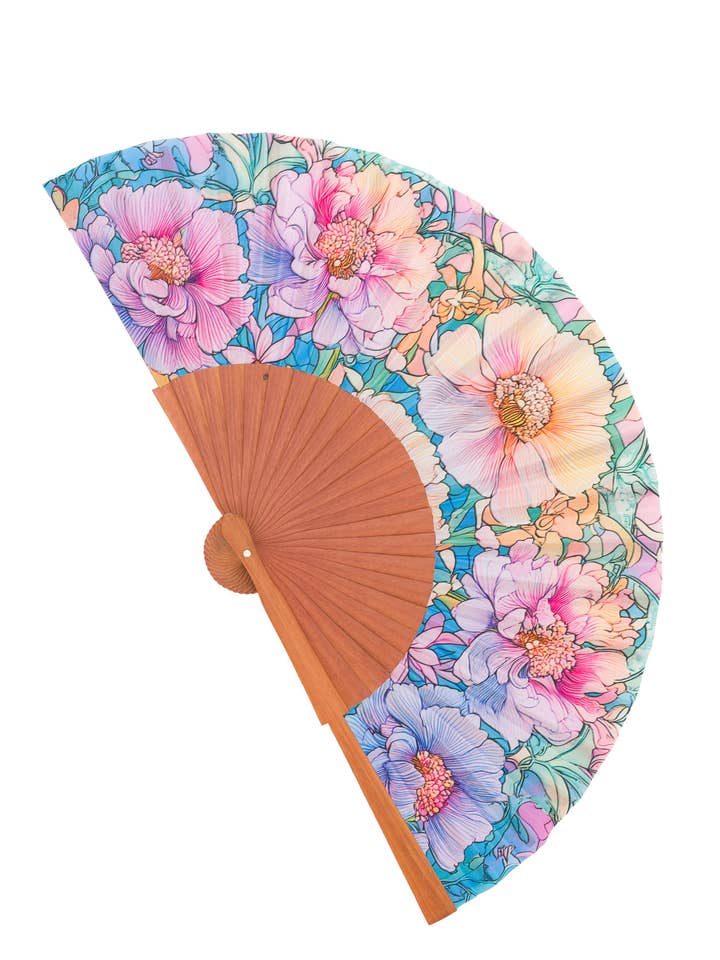 Leque espanhol de madeira e seda, ideal para o calor e como presente por atacado de CONCHITA MENÉNDEZ