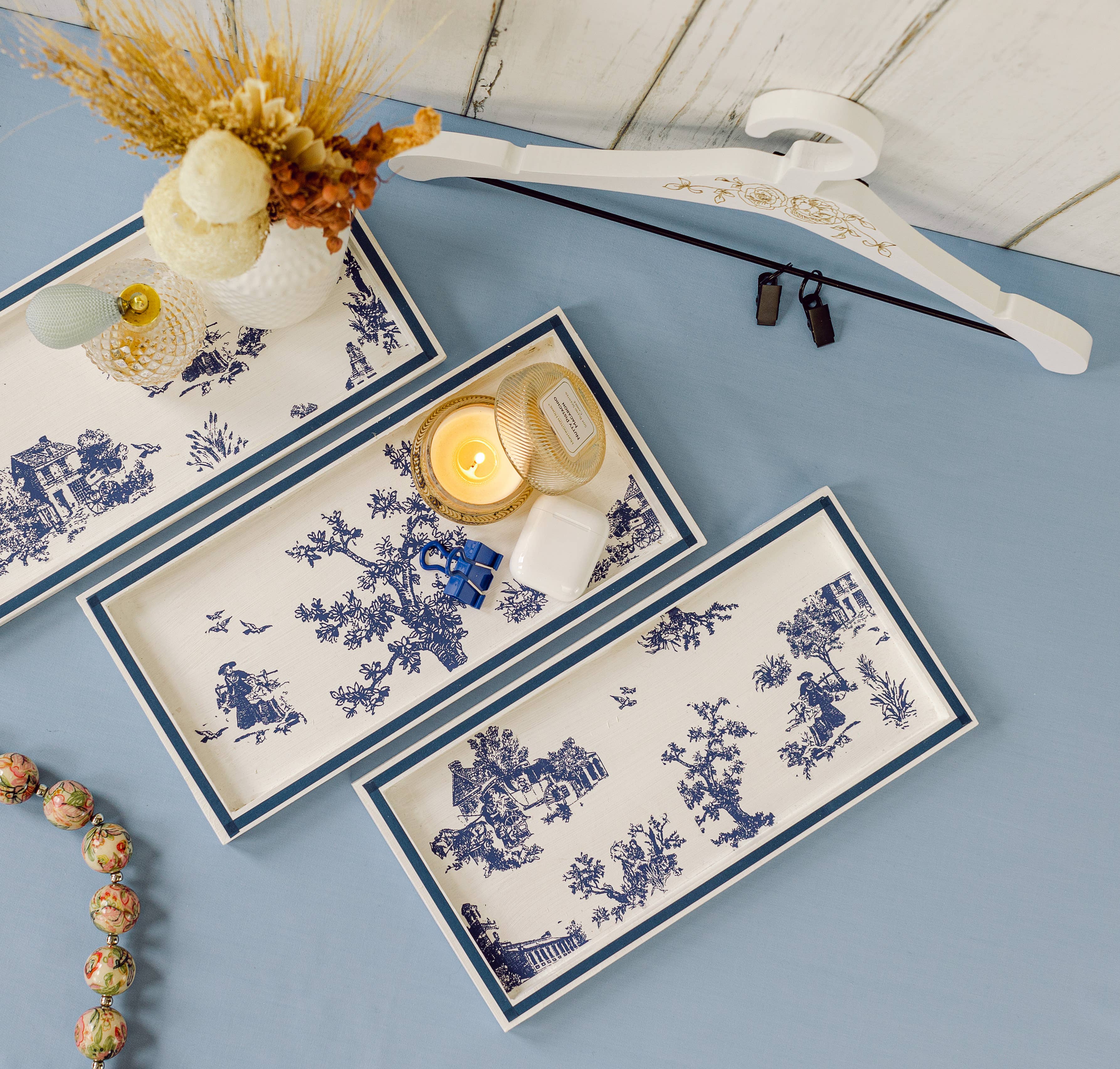 Woodpeckers Crafts - Wholesale Decorative Tray - Unfinished Wood Nesting Trays with Cutout Handles, Set of 61