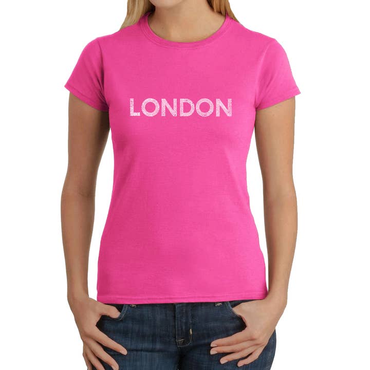 LA Pop Art – wholesale Screen printed t-shirt – Women′s – LA Pop Art Women's Word Art T-Shirt -LONDON NEIGHBORHOODS3