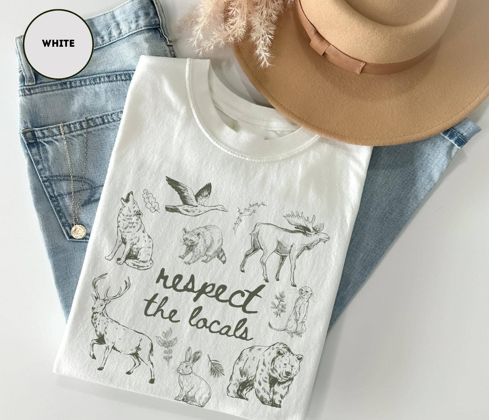 CVH DREAMY LTD – wholesale T-shirt (graphic) – women's – Respect The Locals Shirt, Wildlife Tee, Wild Animals Shirt1