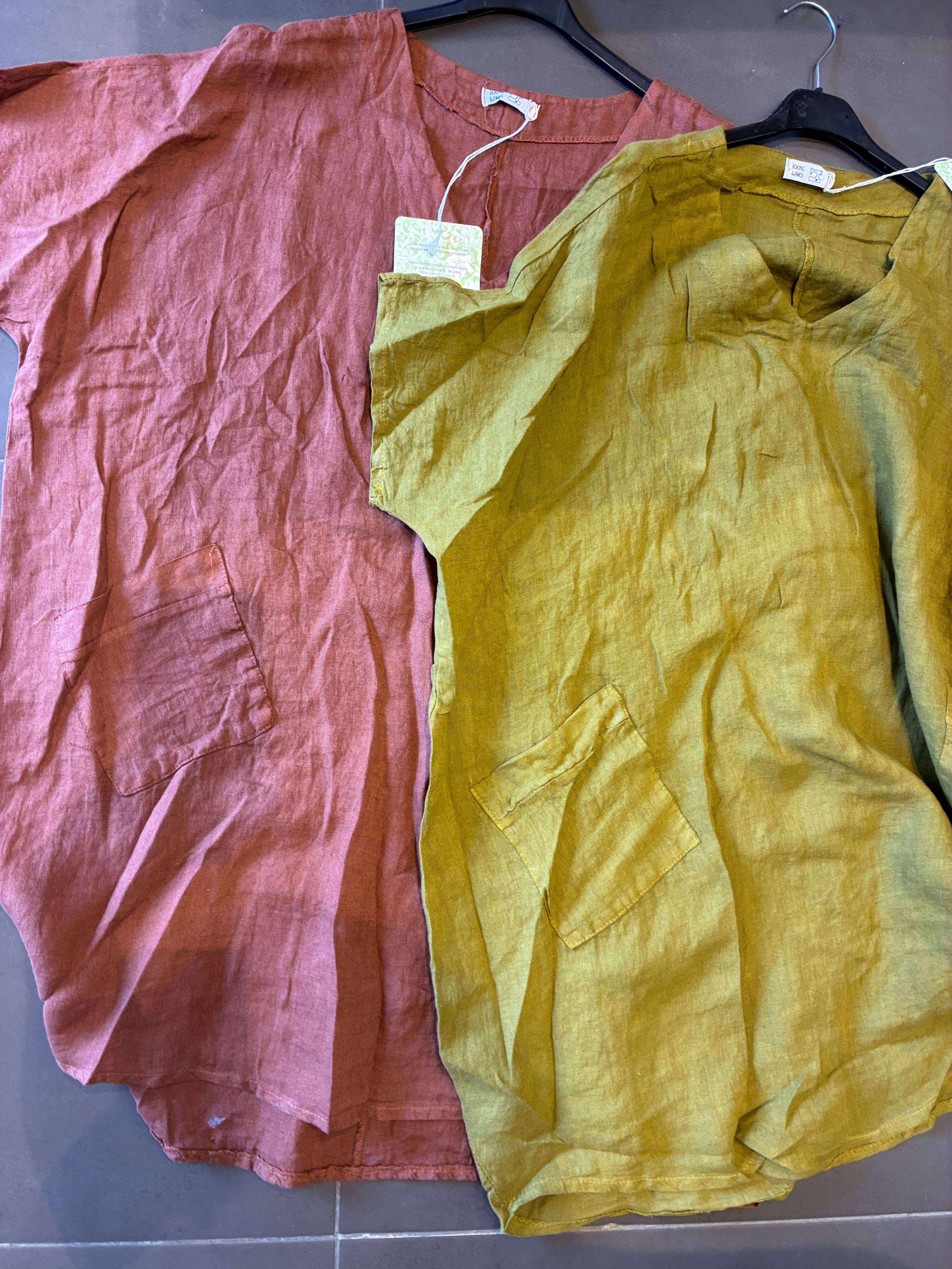 la maison des fibres naturelles - Wholesale Tunic - Women's - Tunic 62804 100% linen made in Italy35