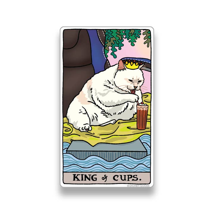Chonky Goods by Ping Hatta. Studio - Wholesale Sticker - Tarot Cat Meme Die-cut Stickers (Minor Arcana – Aces to 3's)4
