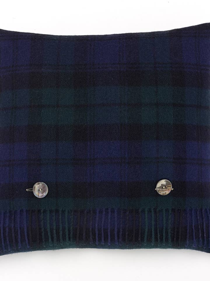 Merino Lambswool - Black Watch Tartan - Plaid Pillow - Merin for wholesale by Bronte Moon