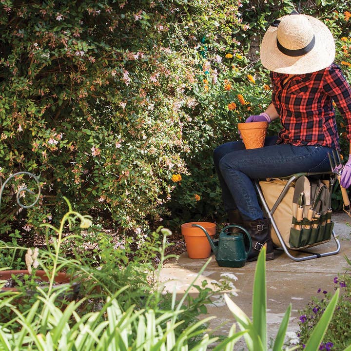 Blanc Siège de jardinage pliant Minnie Mouse avec outils en vente sur Faire3