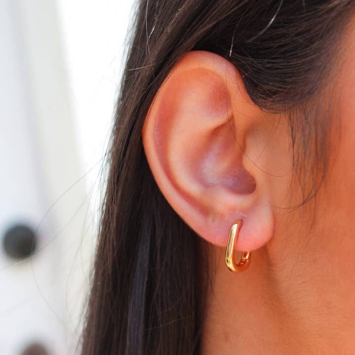 Gold Geometric Hoops for wholesale by White Daisy Jewelry LLC