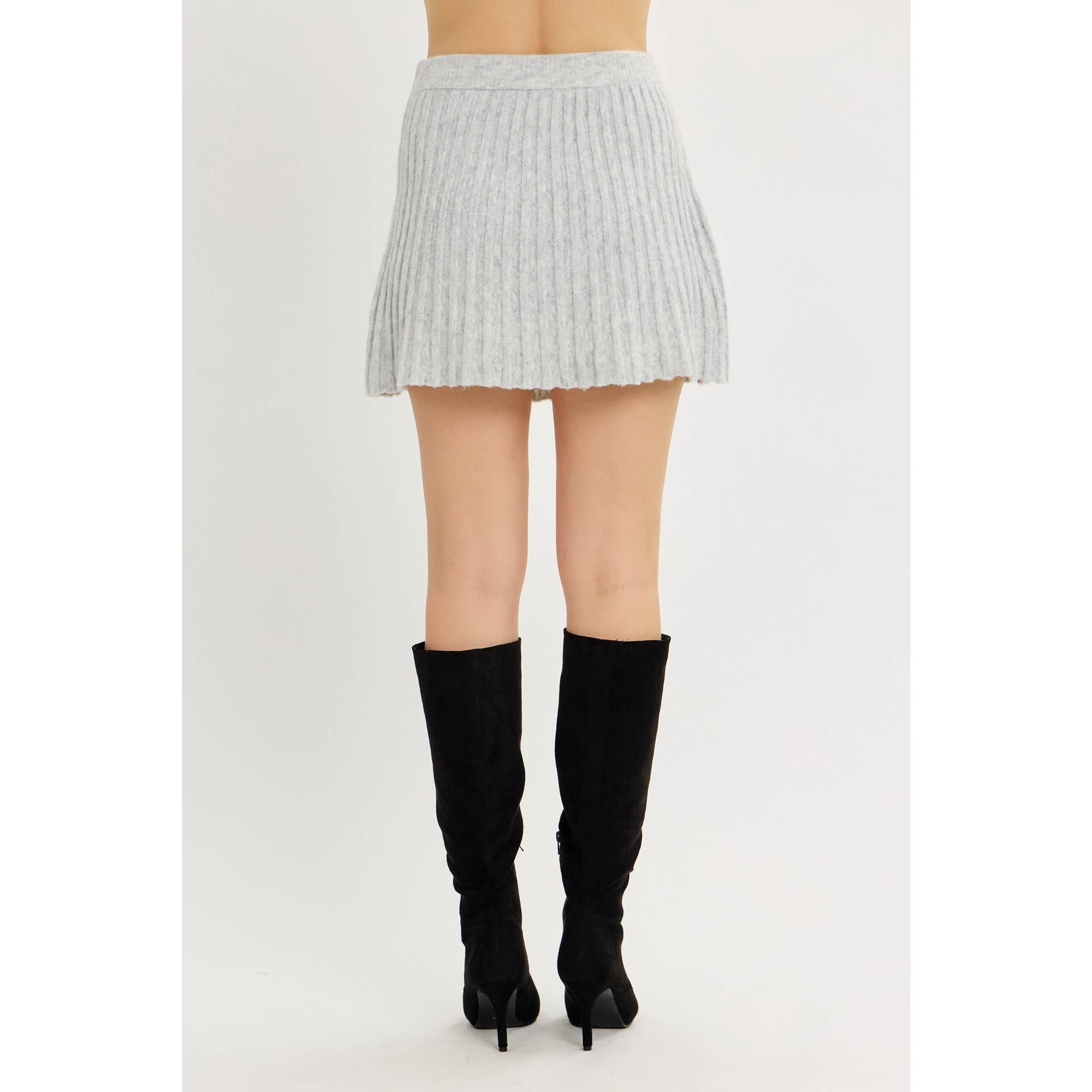 idem ditto - Wholesale Skirt - Women's - FLIRTY ESSENTIAL PLEATED SWEATER MINI SKIRT2