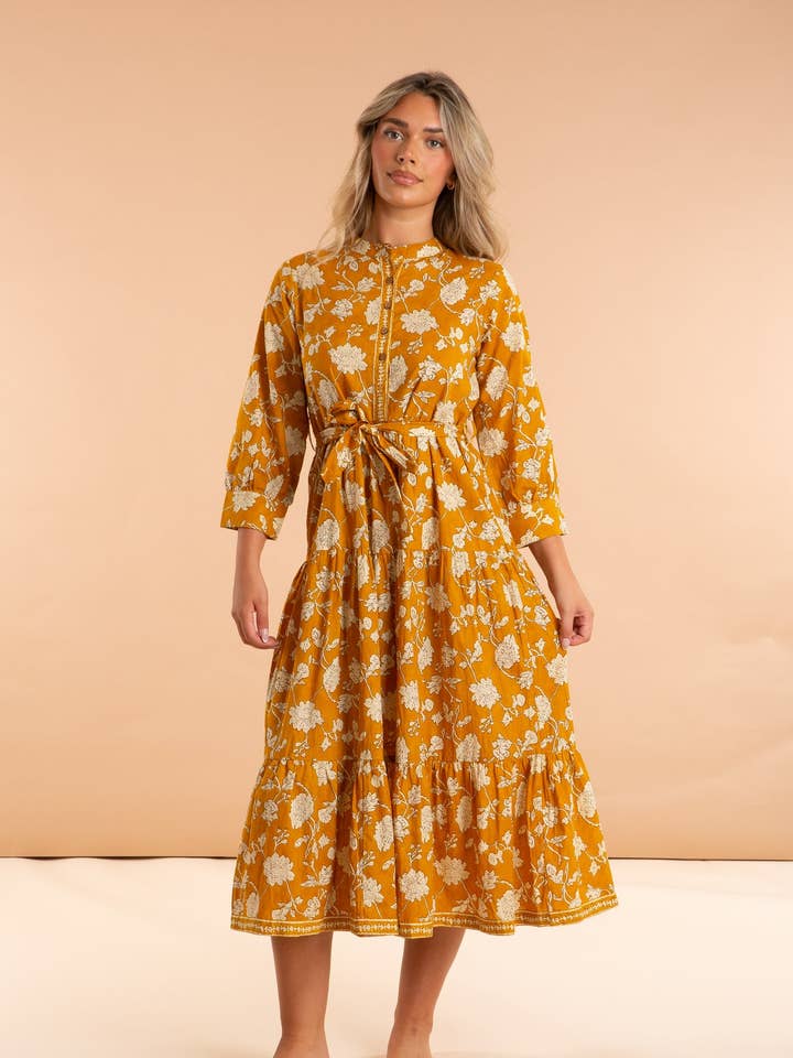 Golden Tulip katoenen jurk voor wholesale door inara