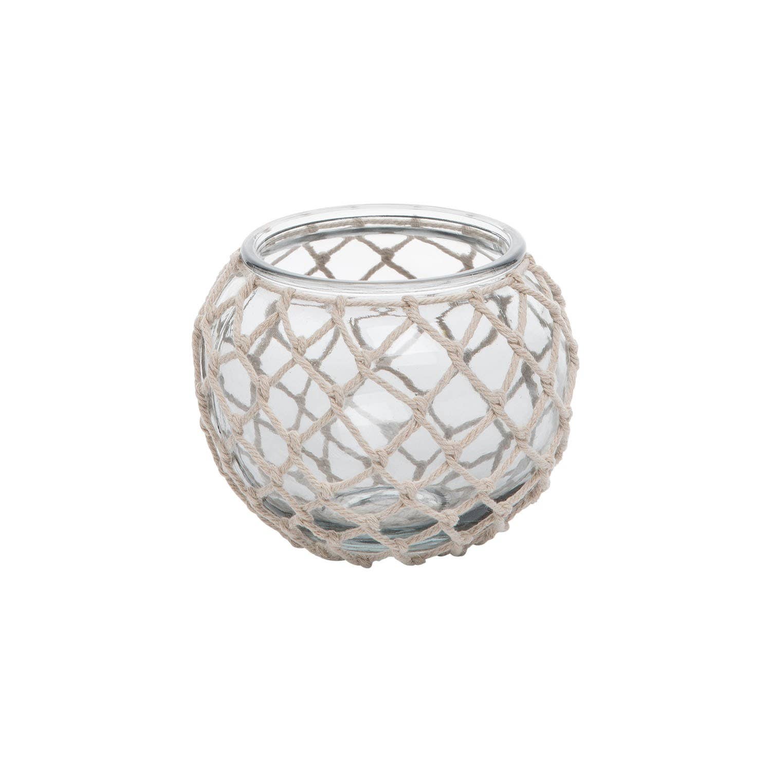 Beachcombers - Wholesale Candle Holder - Rope Weave Glass Tealight Candle Holder