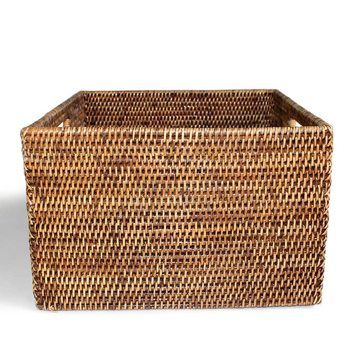 Matahari - Wholesale Basket - Square Open Storage Basket w/ Cutout Handle - AB 15x14x9'H