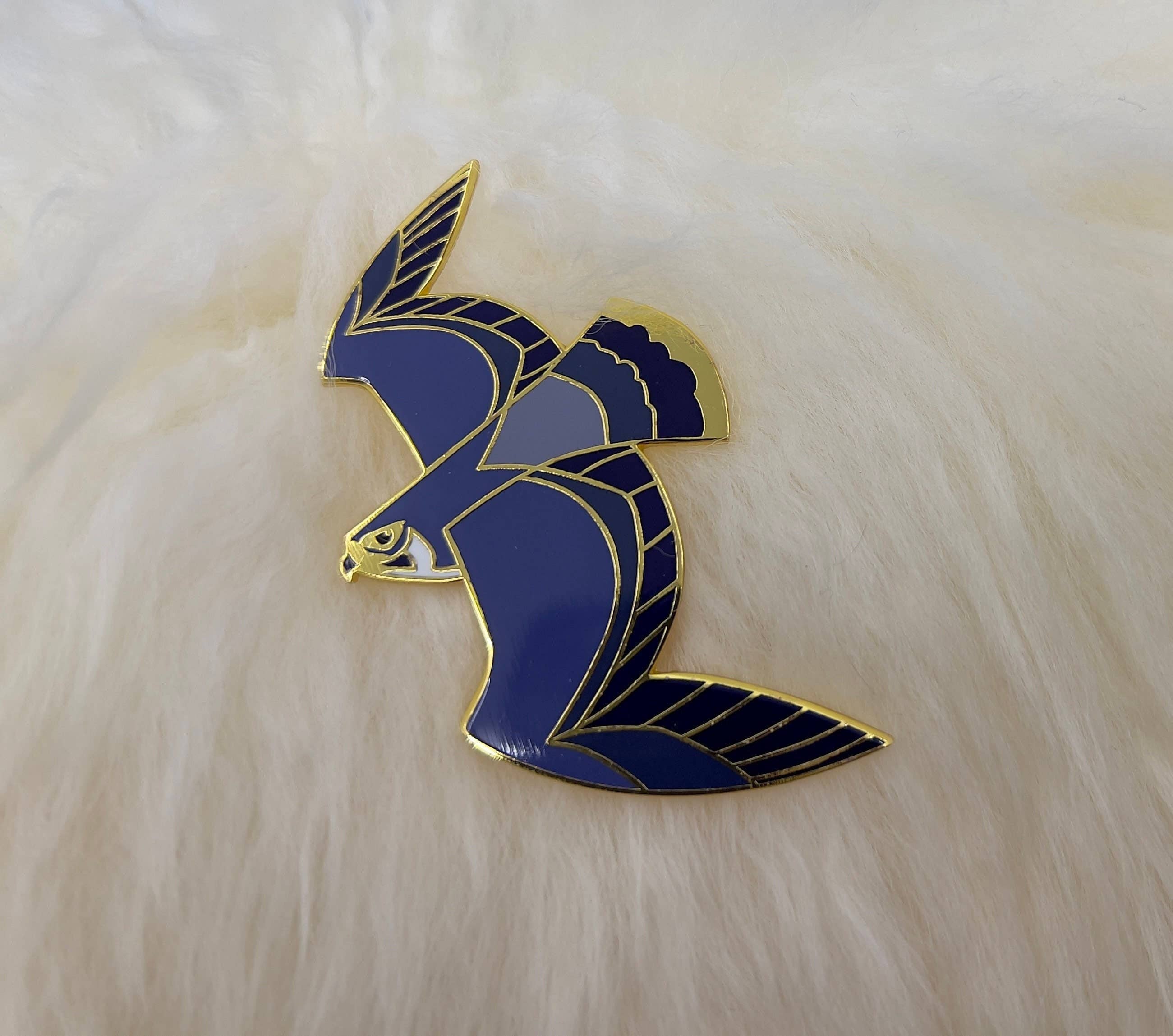Roamin' Bison Workshop - Wholesale Lapel Pin/Button - Peregrine Falcon Hard Enamel Pin | Falcon Pin | Art Deco | B1