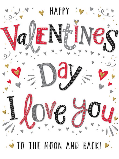 Carte de la Saint-Valentin, ouverte, texte coloré pour la vente par Piccadilly Greetings