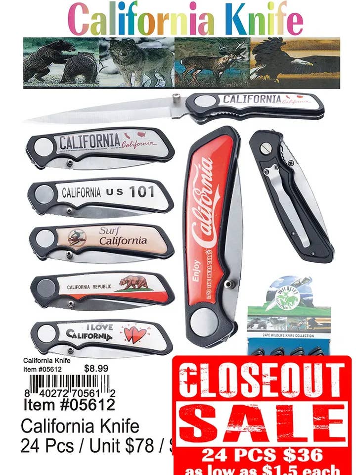 California Knives . for wholesale by Puka Creations