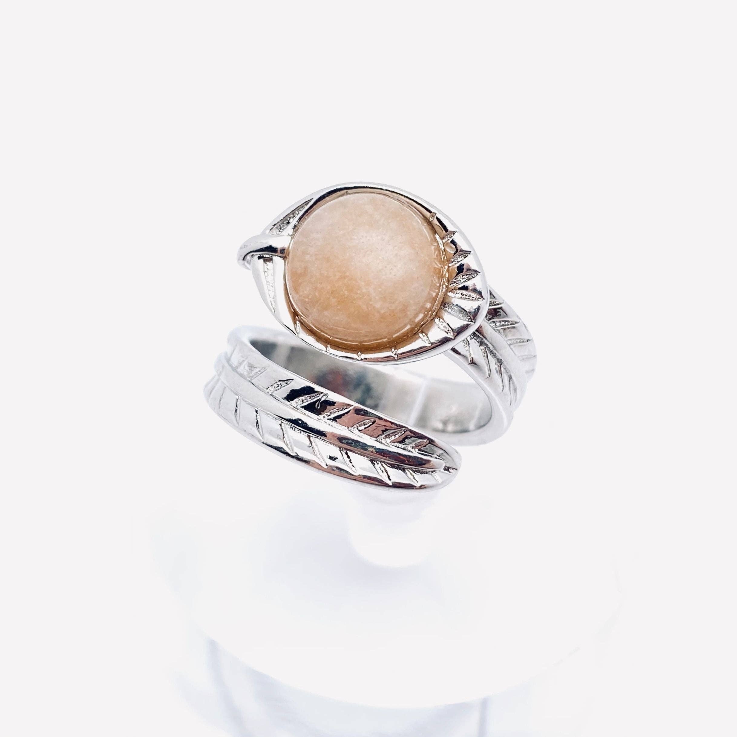 Mio Queena - Vente Bague de cocktail/de cérémonie - Bague réglable en pierre naturelle multi-style - CS8