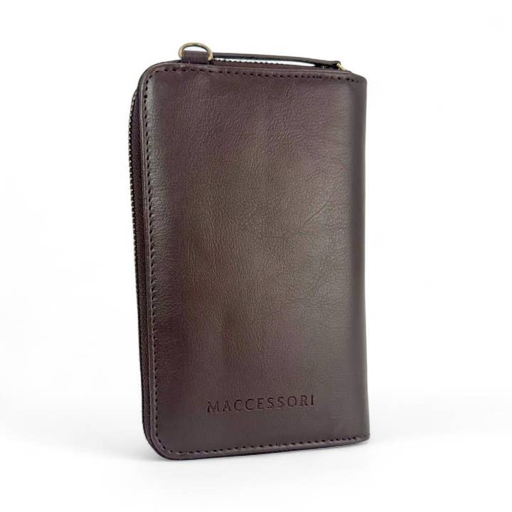 maccessori - Wholesale Backpack – Women's - Harris Tweed Phone Purse in Blue Brown Check4