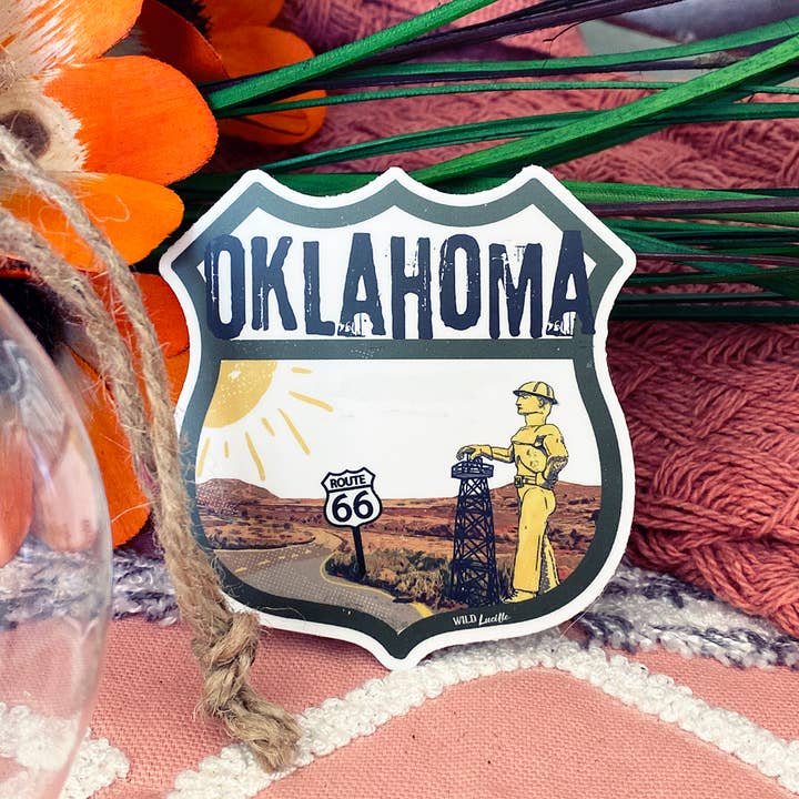 Oklahoma Souvenir Vinyl Decal Packs - Tourist Route 66 for wholesale by Wild Lucille x Decal Barn