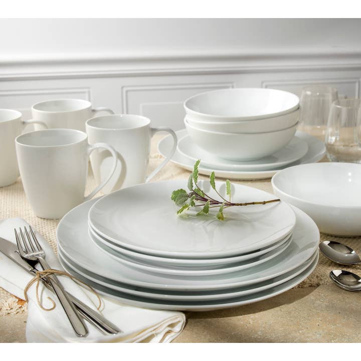 Euro Ceramica Home | ClayBarn - Wholesale Dinnerware Set - Claire Everyday Classic Coupe 16 Piece Dinnerware Set2