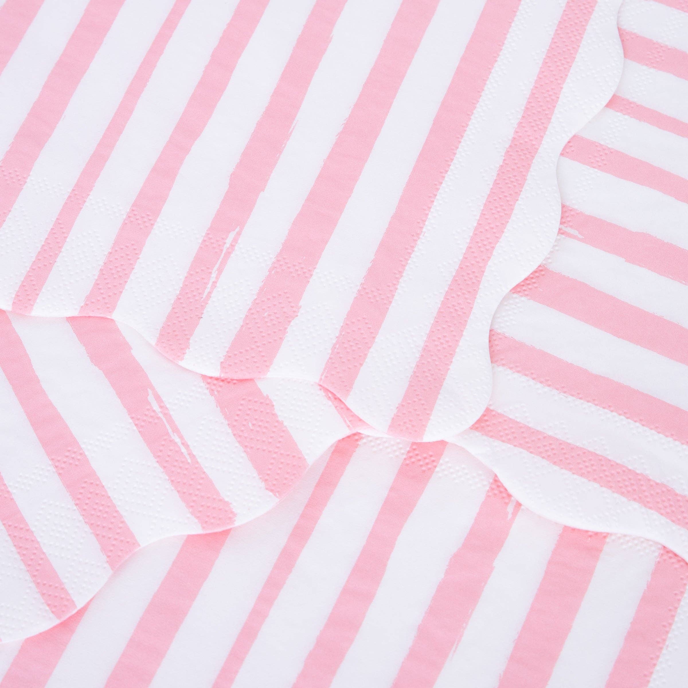 Meri Meri – wholesale Disposable napkin – Pink Stripe Small Napkins2