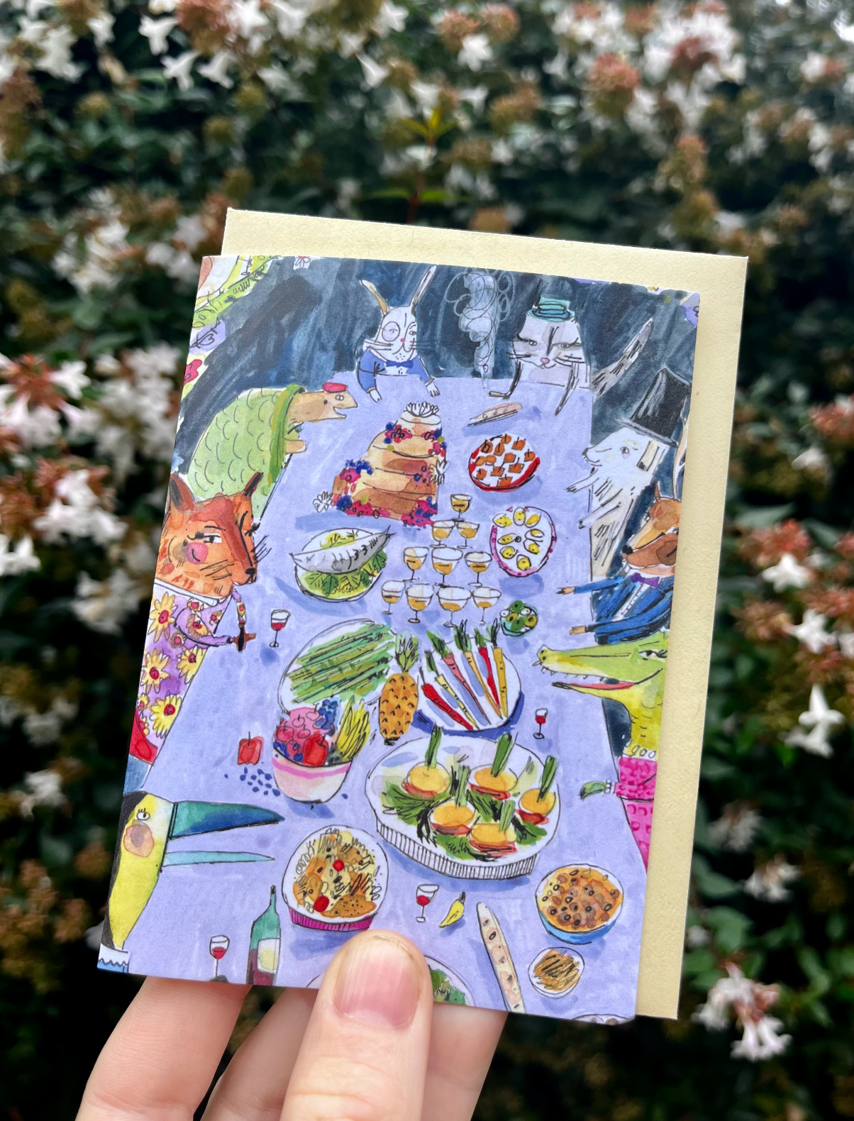 ELIZABETH GRAEBER art + illustration - Wholesale Stationery/Notecard Set - Animal Dinner Party Notecard1