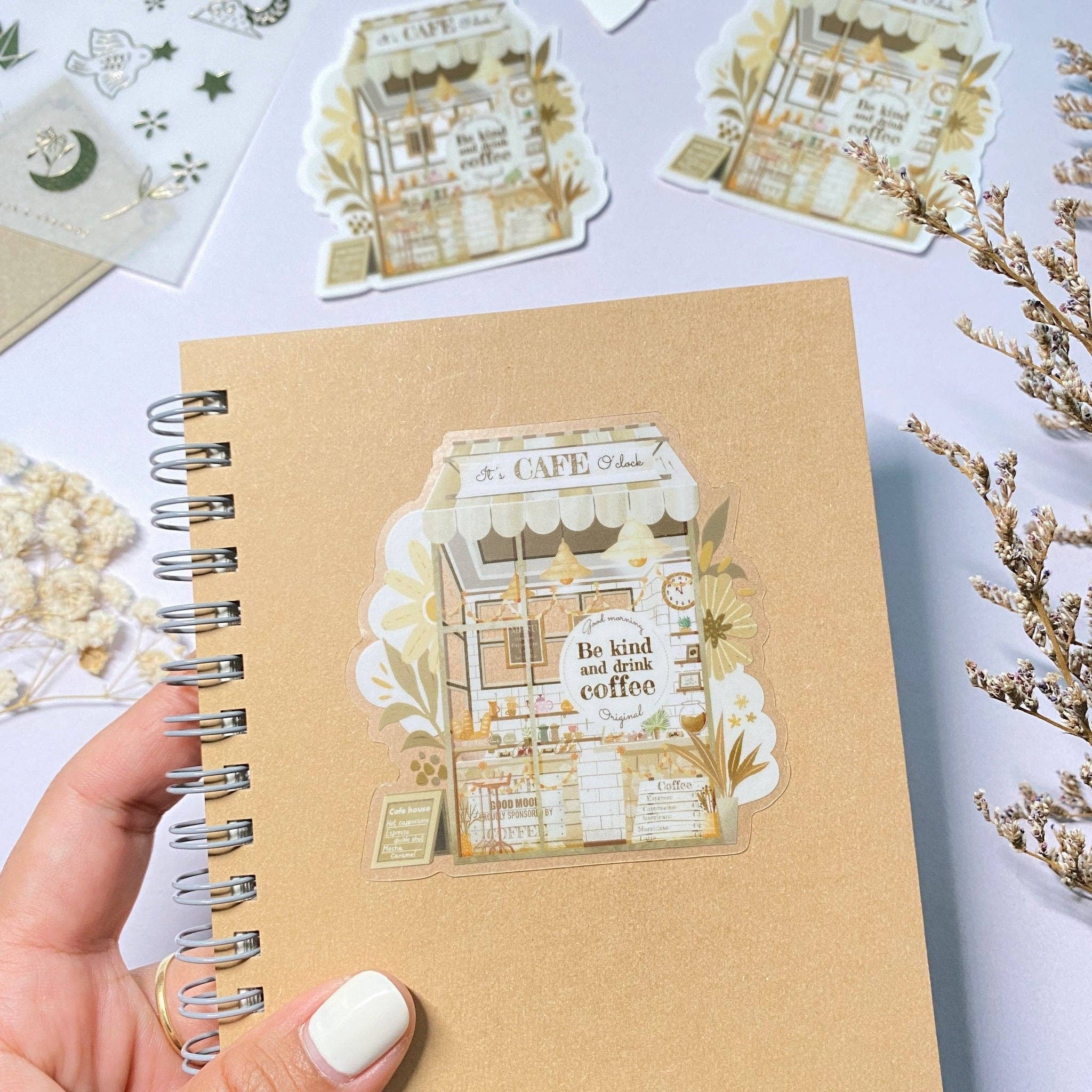 Lettoon – wholesale Sticker – Clear Vinyl Sticker - Cafe 'O Clock4