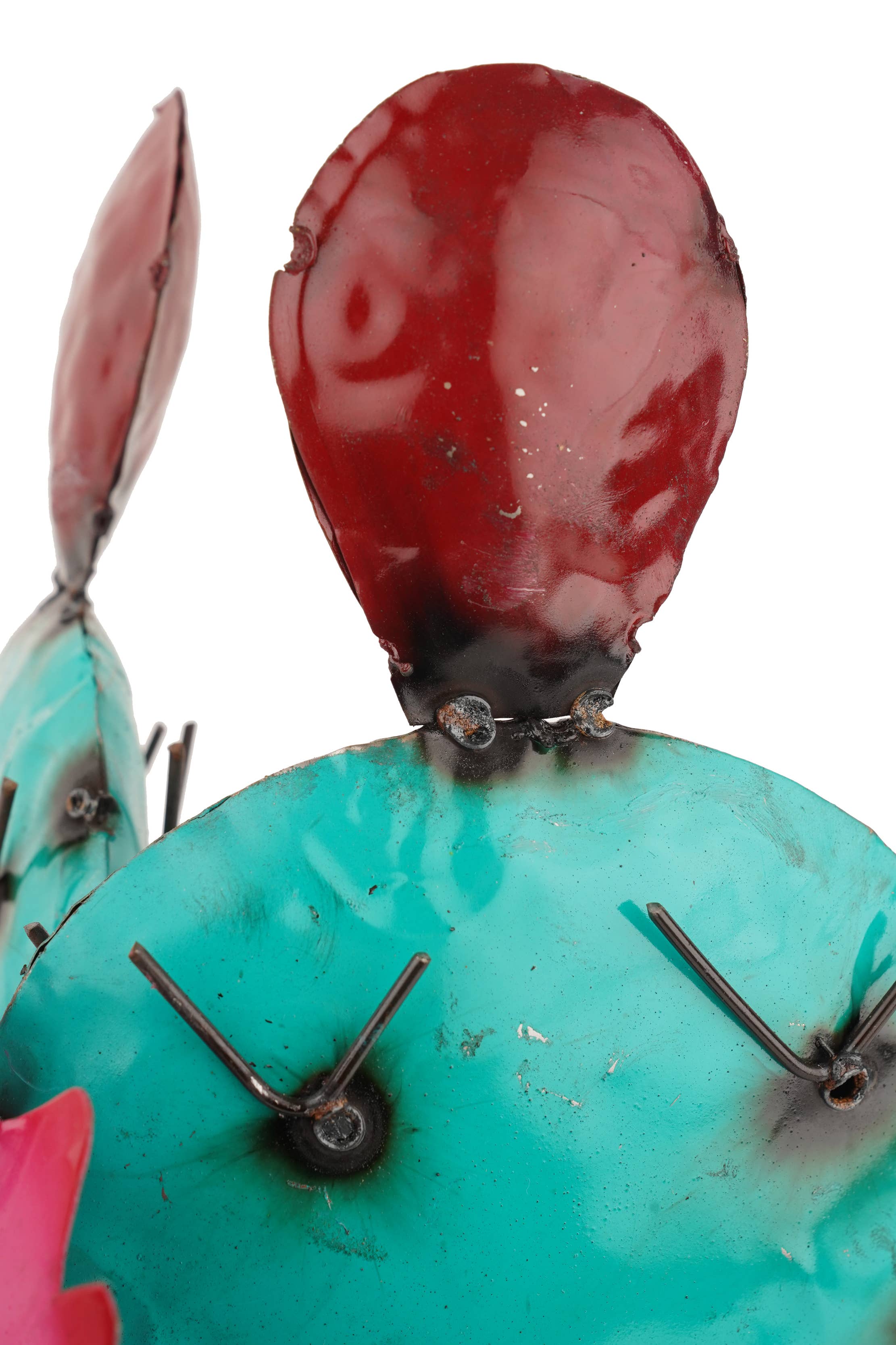 My Amigos Imports – wholesale Outdoor ornament/decor – Blooming Metal Prickly Cactus-Garden-Yard Art-8x8x17H inches4