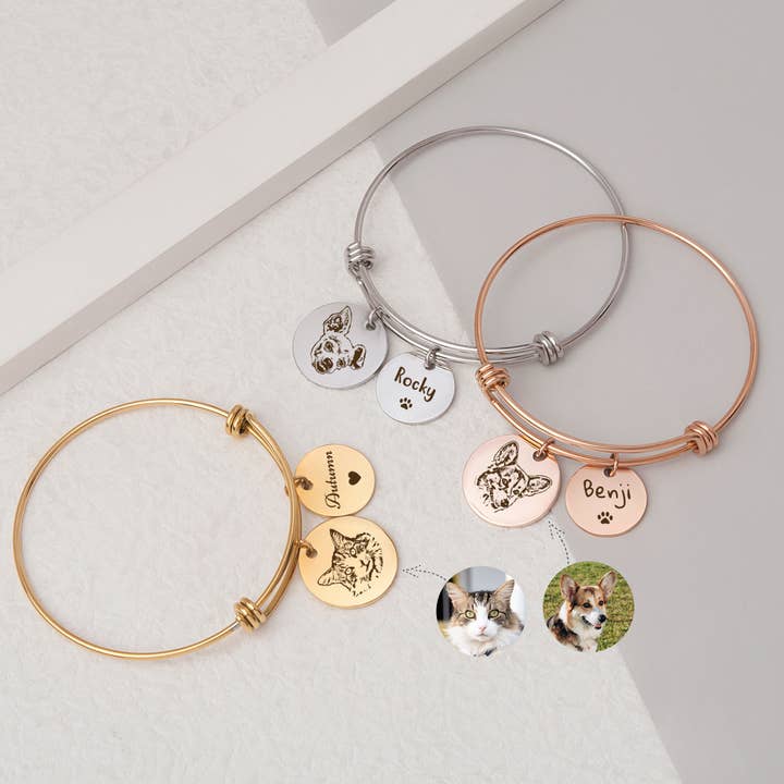 Women's Pet Picture Adjustable Charm Bracelet Birthday Gift for wholesale by Anavia