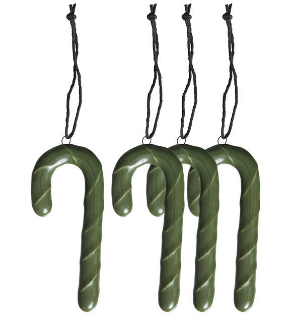 Lübech Living - Wholesale Christmas Decoration - s/4 OOhh candy canes, glossy Hunting Green0