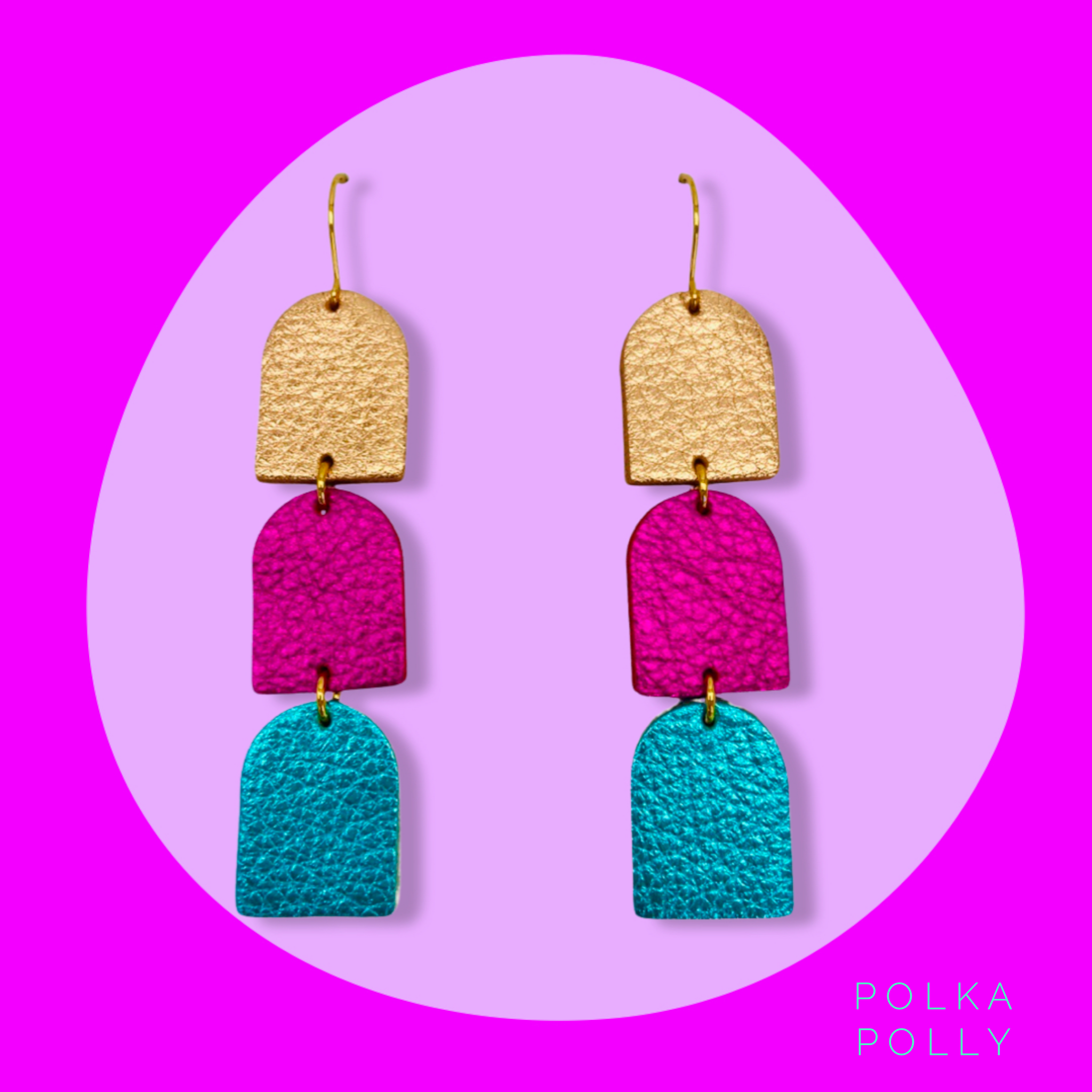 Polka Polly – Großhandel Ohrhänger – Scotch Multi - Roségold Pink Aqua0