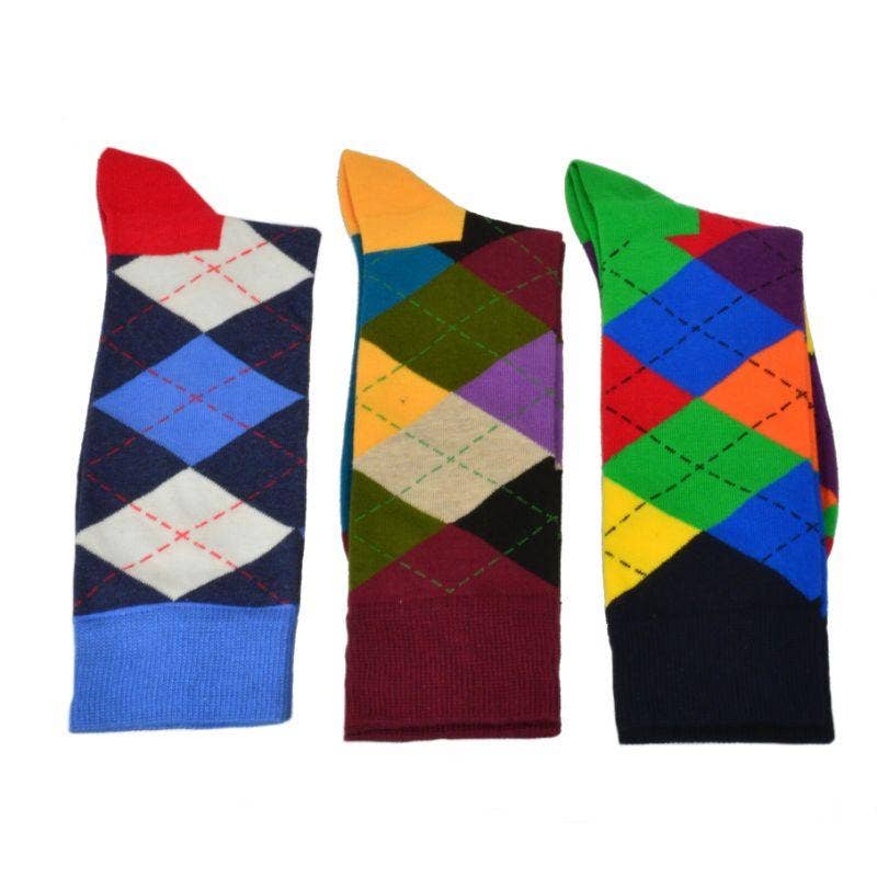 Wear Sierra – wholesale Socks – Men's – Men's Colorful Crew Socks in Combed Cotton (3 Pair Packs)3