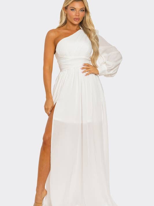 BCCD63307P1 Abito Mixi Monospalla e Monomanica Lunga per la vendita all'ingrosso da parte di BANJUL