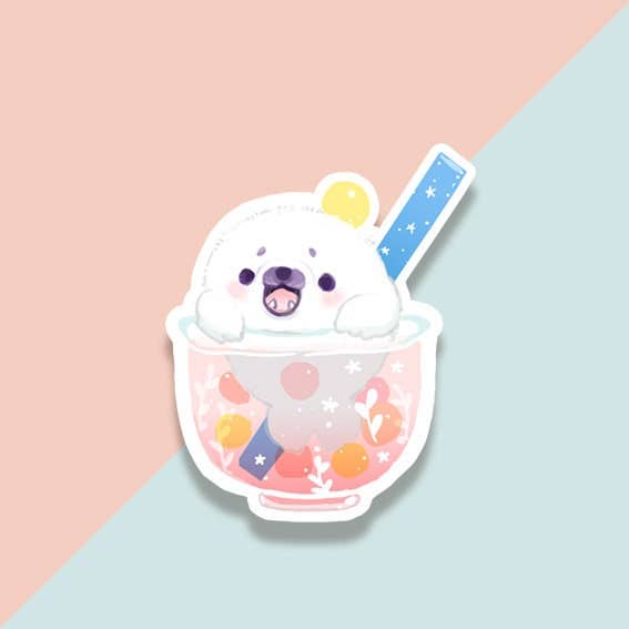 Thousand Skies – wholesale Sticker – Vinyl Sticker Seal Cub Pupper Bobba Drink0