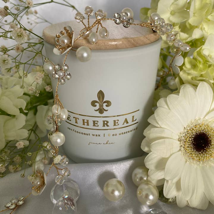 Pure Chic | Natural Home - Wholesale Jar/Filled Candle - ETHEREAL - Pure Coconut/Soy Candle | Non-Toxic | 8oz