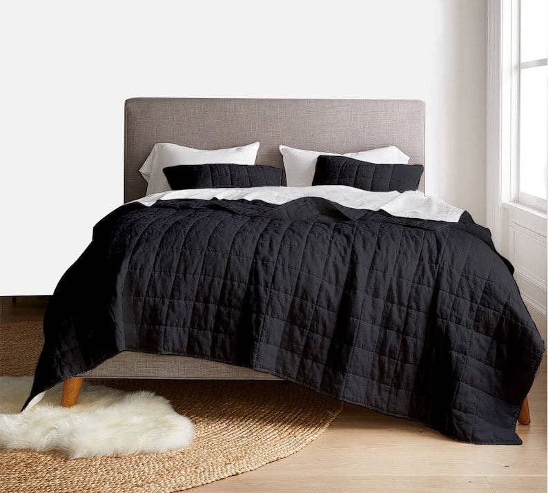 The Tangerine Store - Wholesale Bedding Set - Box stitch - Linen Cotton Quilt Sets47