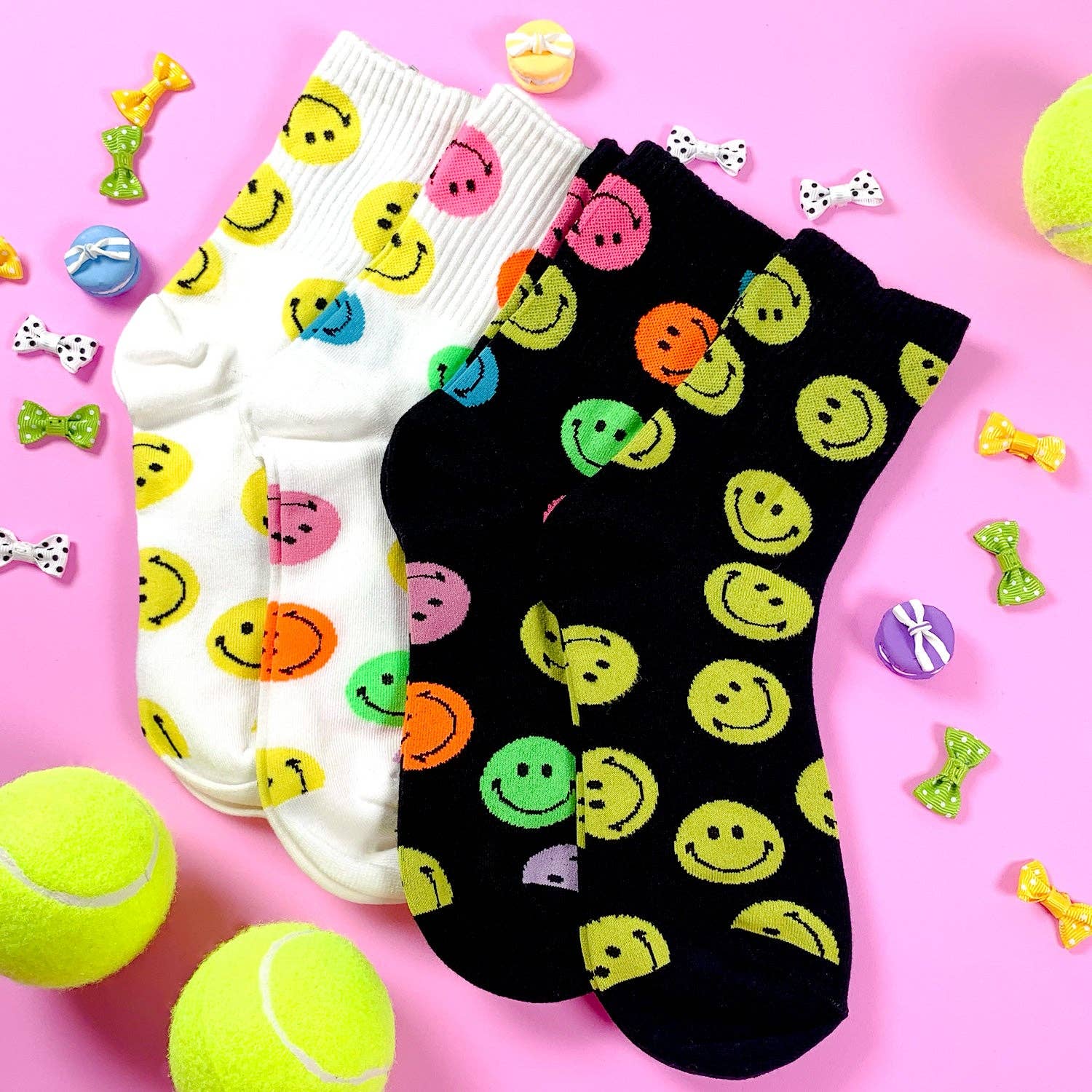 7DAYSSOCKS – wholesale Strumpor - Dam – Damstrumpor med leende mönster, crew-modell5