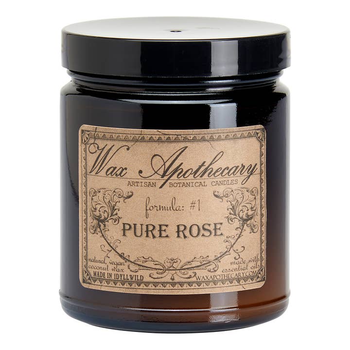 Wax Apothecary - Wholesale Jar/Filled Candle - 6oz Botanical Candle in Amber Glass Jar - Choose A Scent