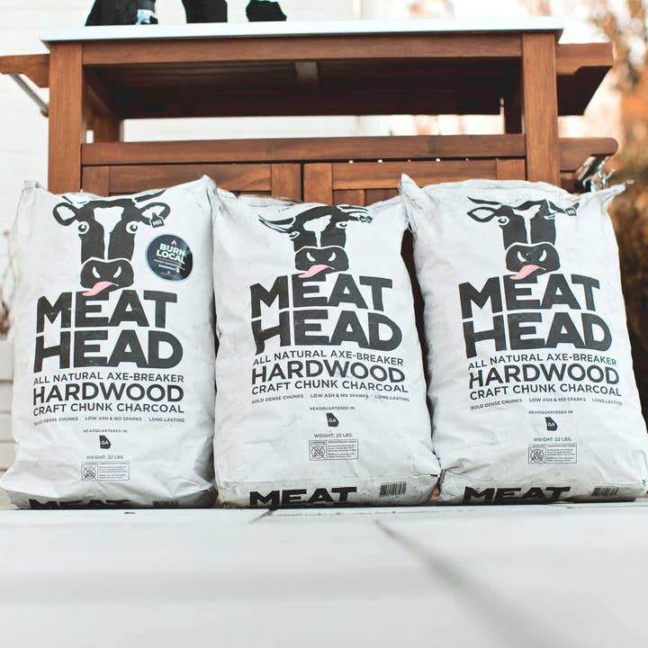 Meat Head Charcoal - Wholesale Charcoal - Hardwood Craft Chunk Charcoal - 22 lb bag