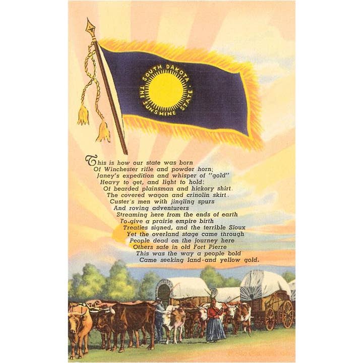 Found Image Press - Wholesale Postcard - Postcard DS-35 South Dakota State Flag and Song