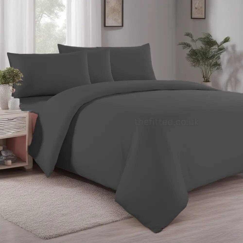 The Fitted Sheets – wholesale Bedding set – Charcoal Mfiber Duvet Cover Set with Matching Pillowcase2
