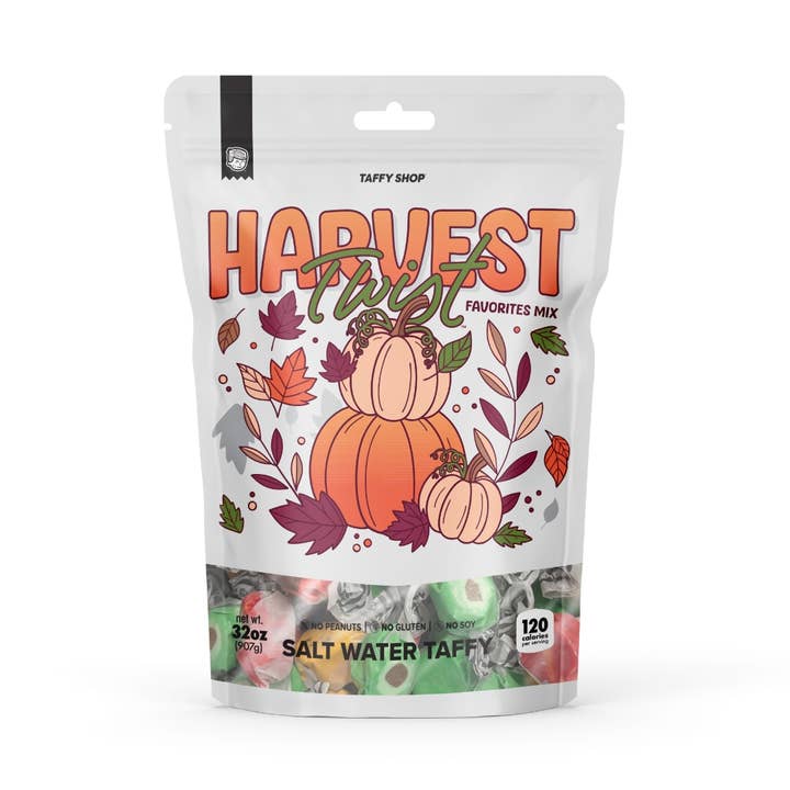 Saco de Caramelos de Água Salgada Favoritos da Colheita Twist por atacado de Taffy Shop