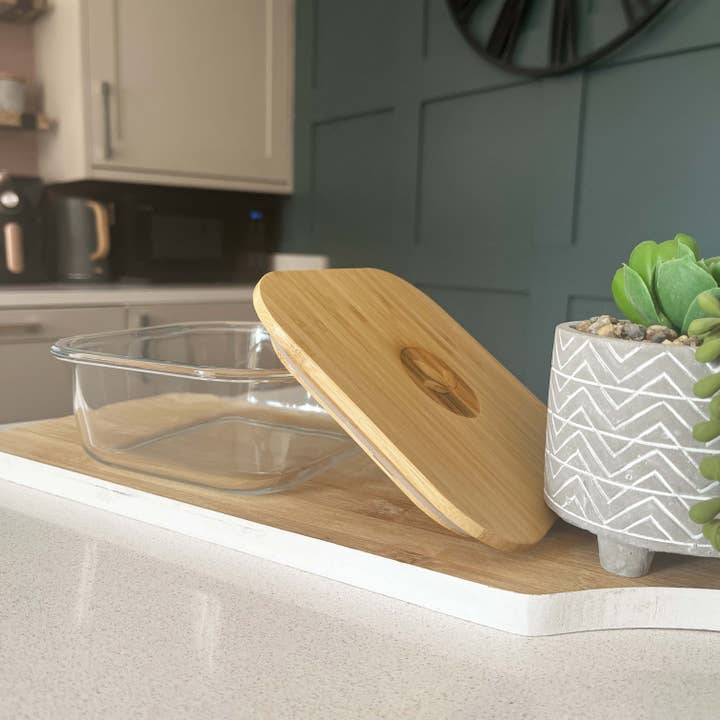 Cherish Planet – wholesale Food storage container – Square Glass Food Container with Bamboo Lid3