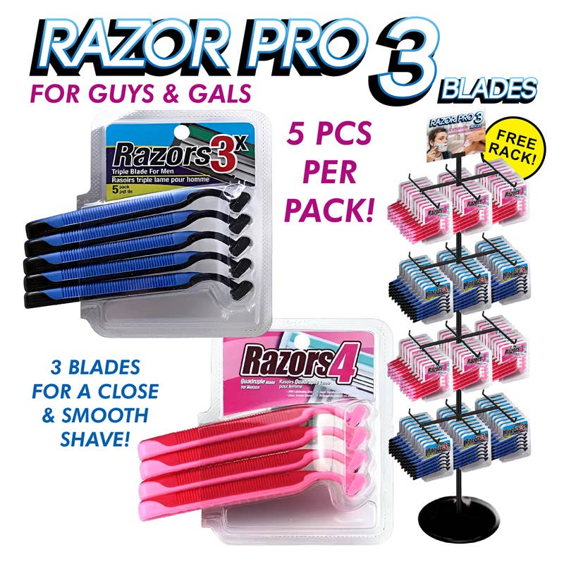 Deluxe Import Trading – wholesale Razor – 144 pc Triple Blade 5pk Razor Display0