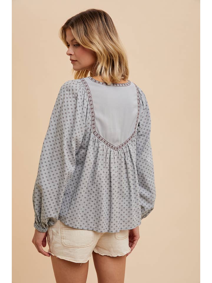 In Loom – wholesale Blouse – Women’s – COTTON BLEND FLORAL PEASANT BLOUSE