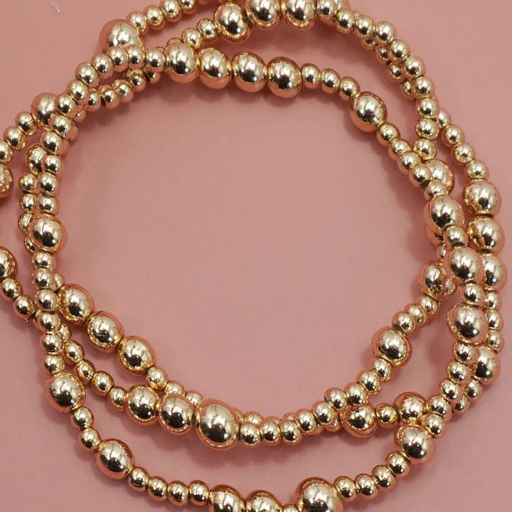 MULTI LAYER GOLD BALL CHAIN BEADED BRACELET | 40B5179 for wholesale on Faire0