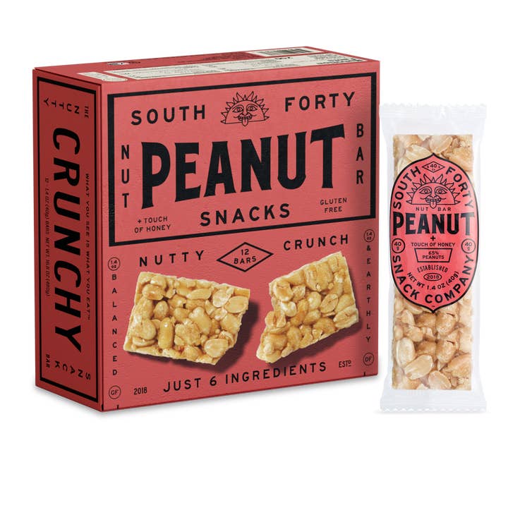 12-Pack, Peanut Crunchy Nut Bar ($1.65 per unit) for wholesale by SOUTH FORTY SNACKS COMPANY