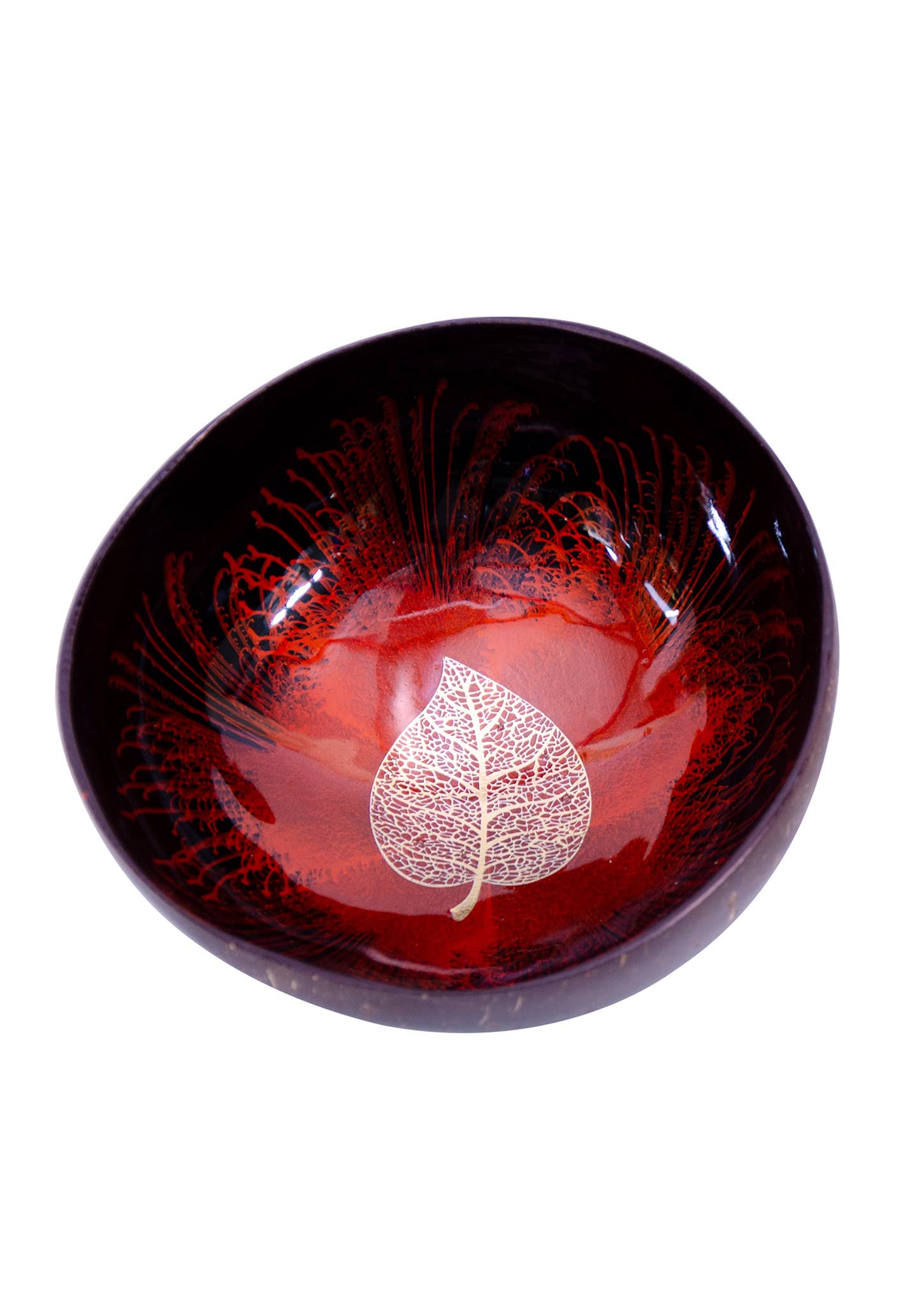 Namaste – wholesale Dekorativ tallrik/fat/skål – Kokosskål med guldbladdesign3