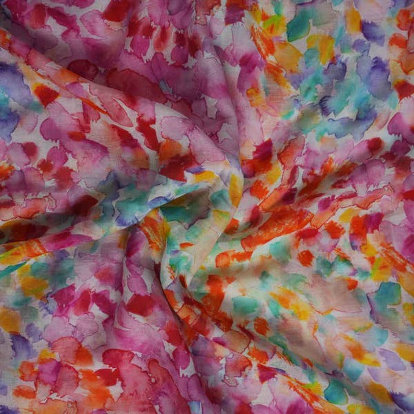 Brown Abstract Cotton Voile Designer Scarf for wholesale on Faire