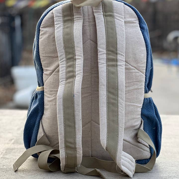 Lungta Imports - Wholesale Backpack - Unisex - Handmade Large Multi Pocket Natural Hemp Nepal Backpack12
