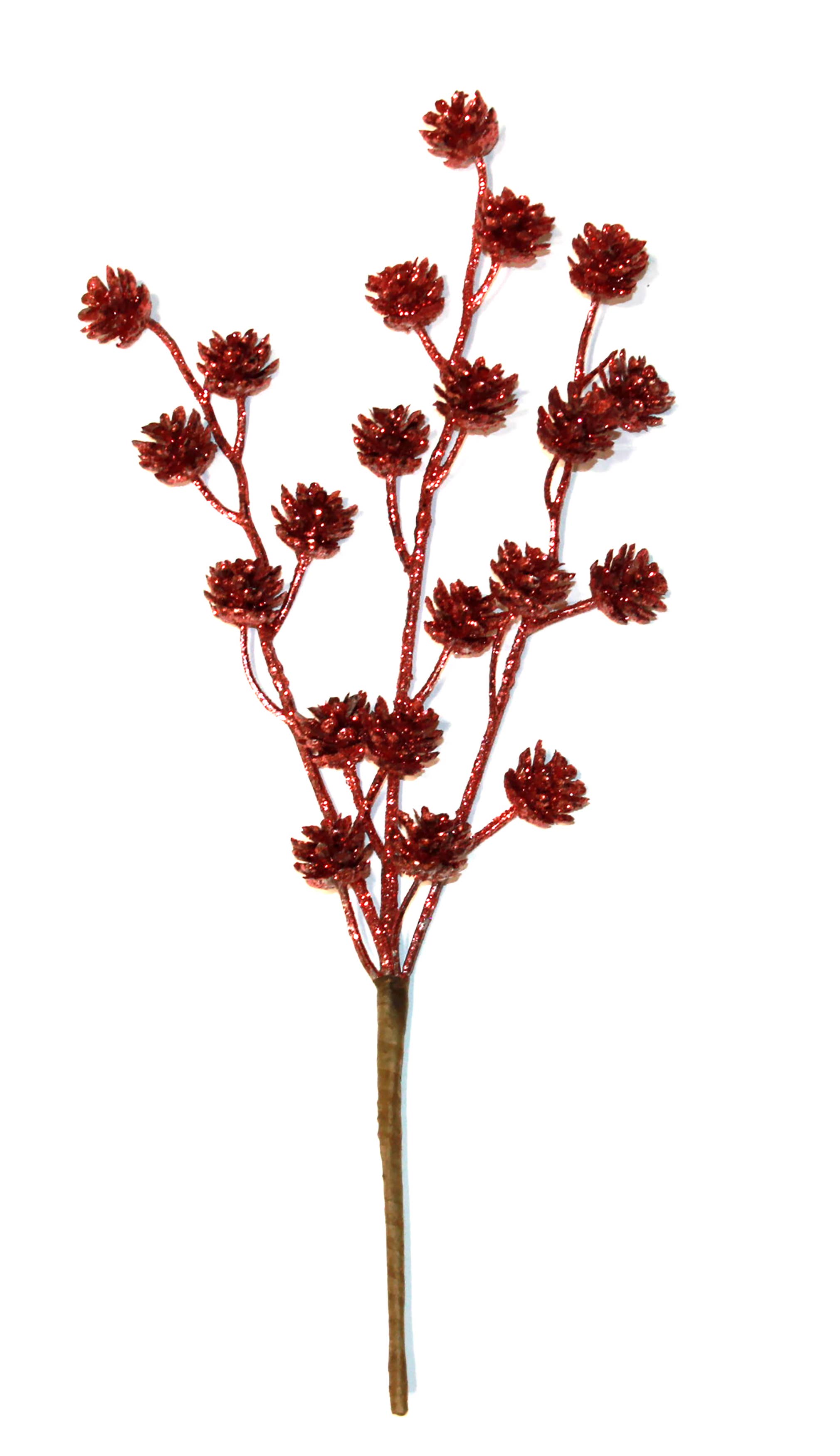 WORTH IMPORTS - Vente Décoration de Noël - Pic à branches en forme de pomme de pin à paillettes synthétiques, 12 po1