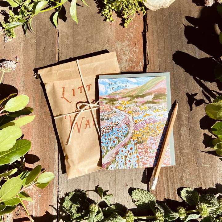 Little Salt Wagon - Venta al por mayor Tarjetas de felicitación - Tarjeta de felicitación You're A Treasure Wildflower Colorful Coast5