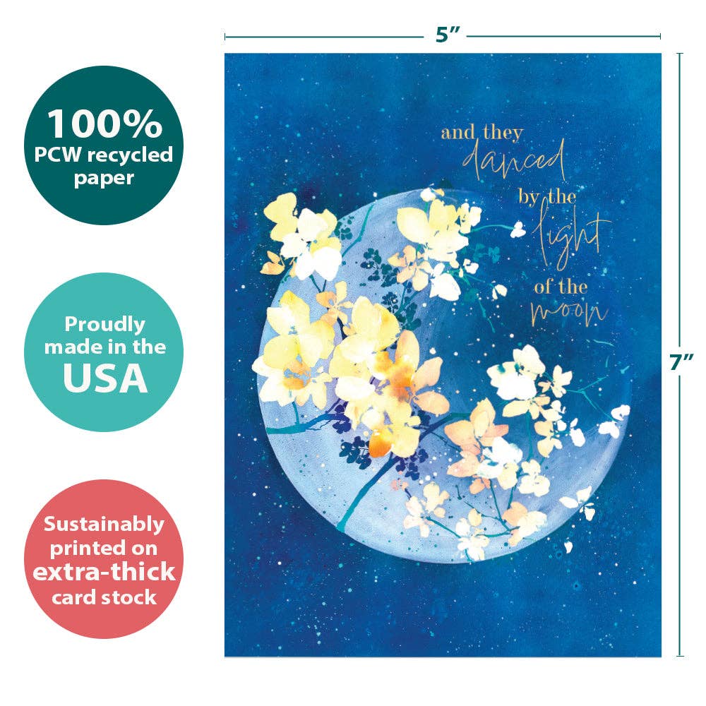 Tree-Free Greetings - Wholesale Wedding Card - Floral Moonlight Wedding SKU 222083
